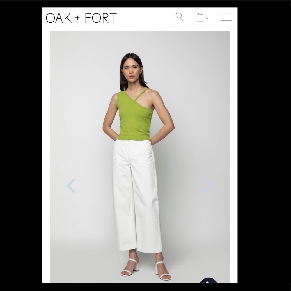 Oak + Fort Wide Legged Crop Jeans